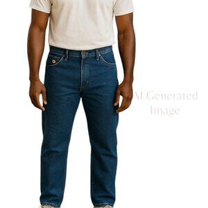 Wrangler 13 Original Flame Resistant Medium Cotton Blue Denim Jeans Size 46 x 32